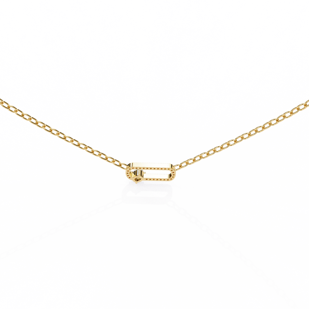 Natural Diamond Geometric Link Pendant