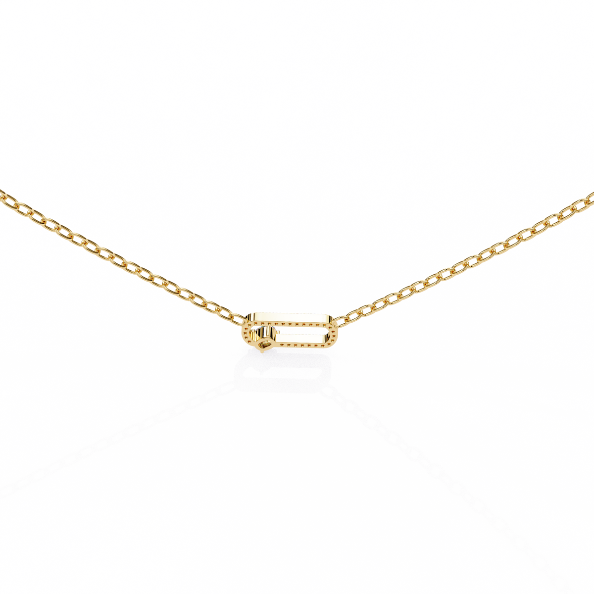 Natural Diamond Geometric Link Pendant
