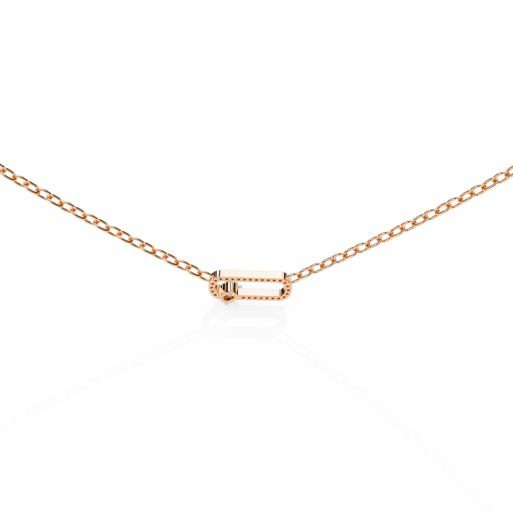 Natural Diamond Geometric Link Pendant