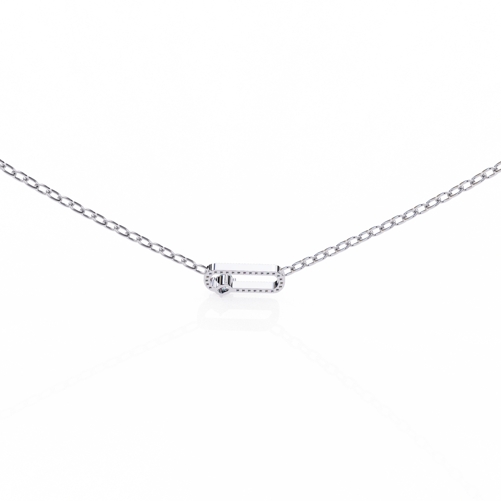 Natural Diamond Geometric Link Pendant