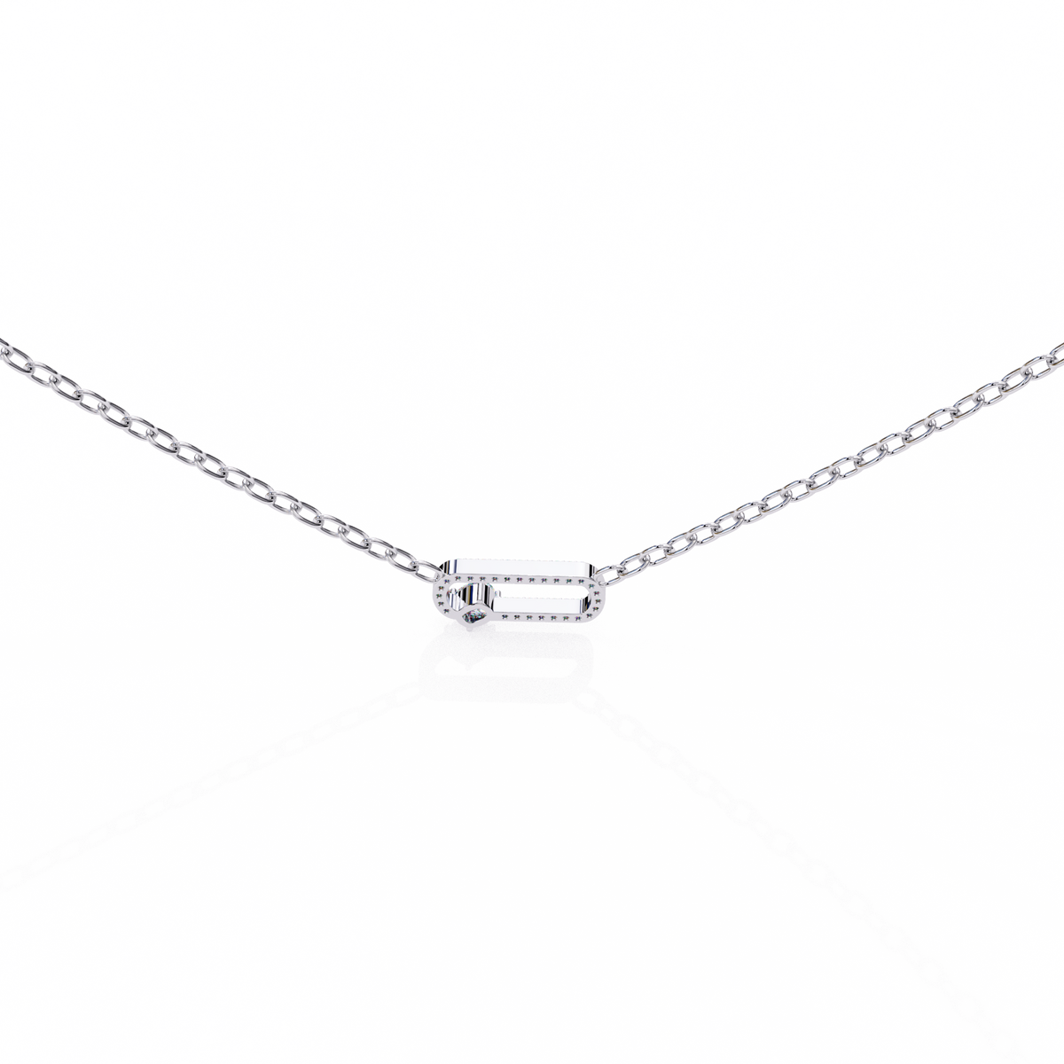 Natural Diamond Geometric Link Pendant
