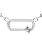 Natural Diamond Geometric Link Pendant