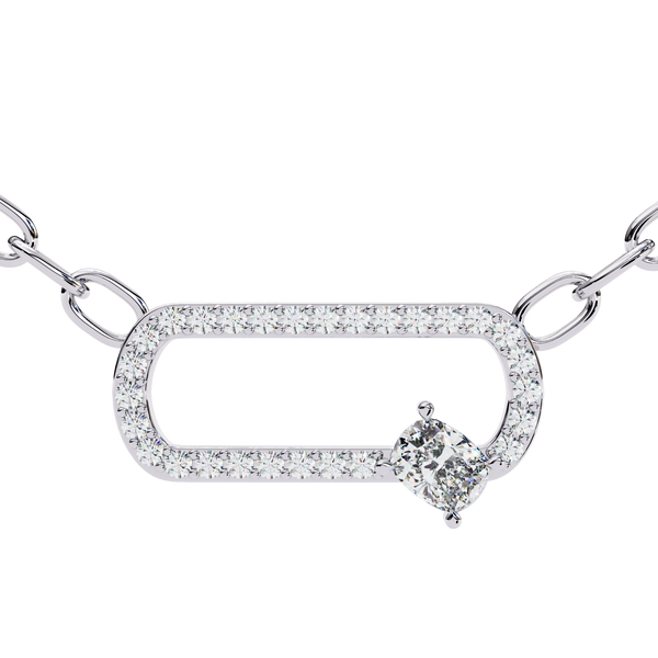 Natural Diamond Geometric Link Pendant
