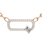 Natural Diamond Geometric Link Pendant