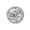 Gold Round Brilliant Diamond Halo Stud Earring