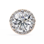 Rose Gold Diamond Halo Stud Earrings