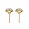 Gold Round Brilliant Diamond Halo Stud Earring