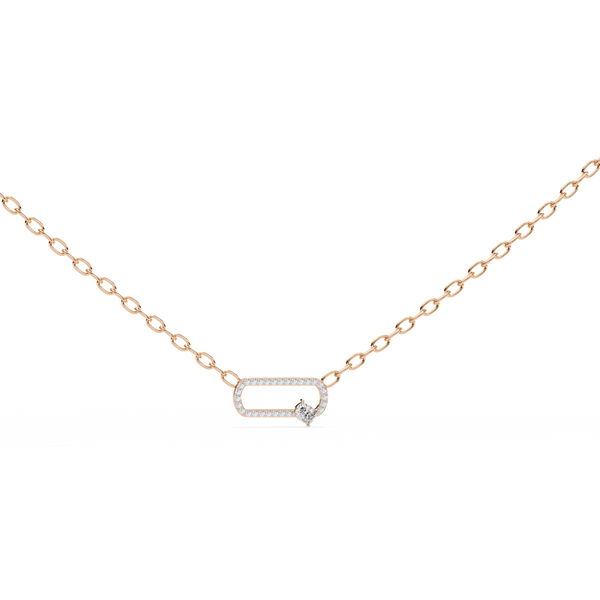 Natural Diamond Geometric Link Pendant