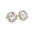 Gold Round Brilliant Diamond Halo Stud Earring