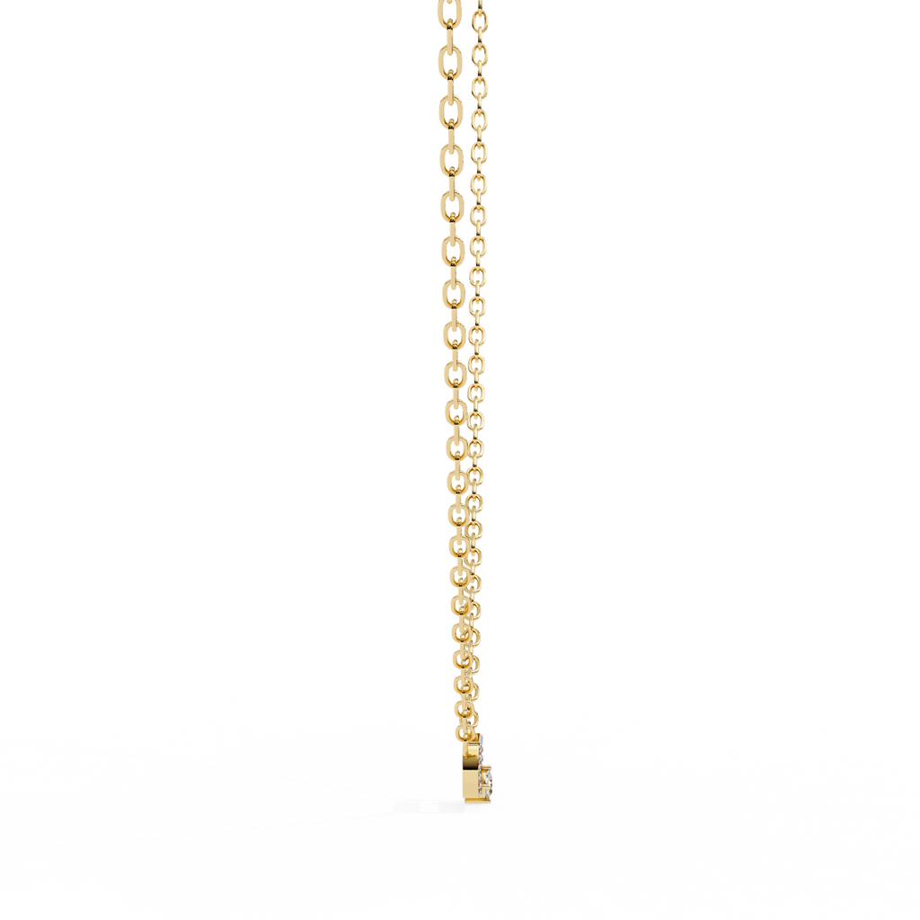 Natural Diamond Geometric Link Pendant
