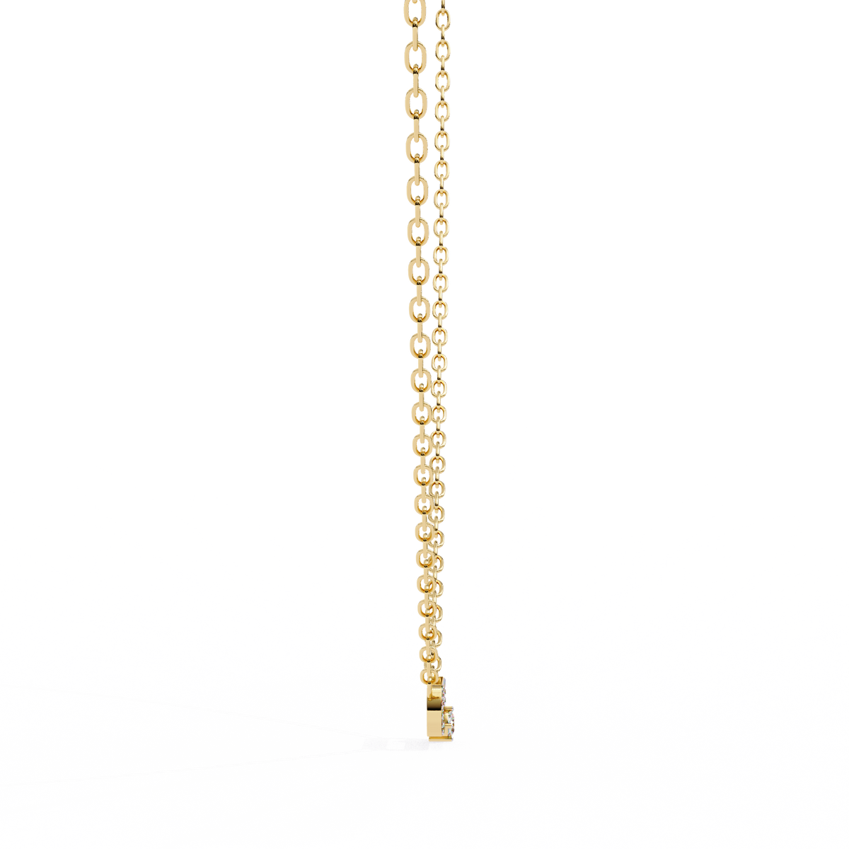 Natural Diamond Geometric Link Pendant