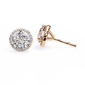 Rose Gold Diamond Halo Stud Earrings