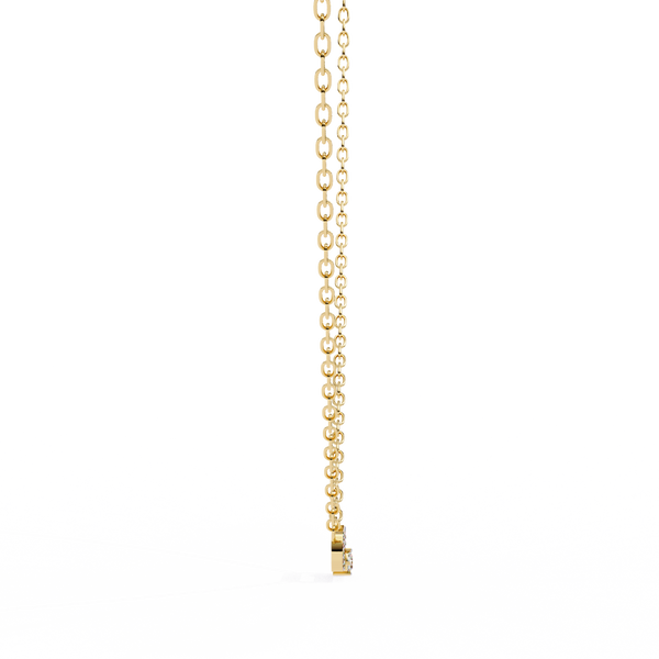 Natural Diamond Geometric Link Pendant
