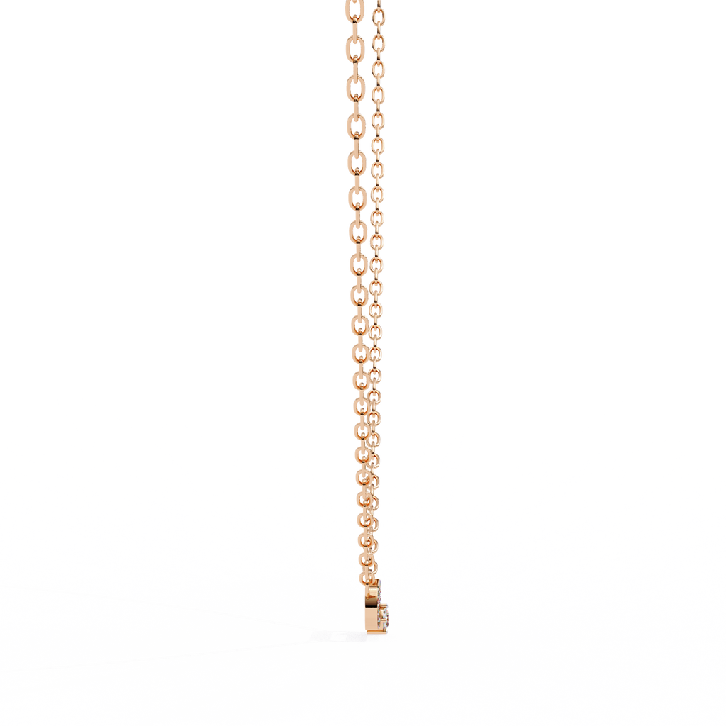 Natural Diamond Geometric Link Pendant