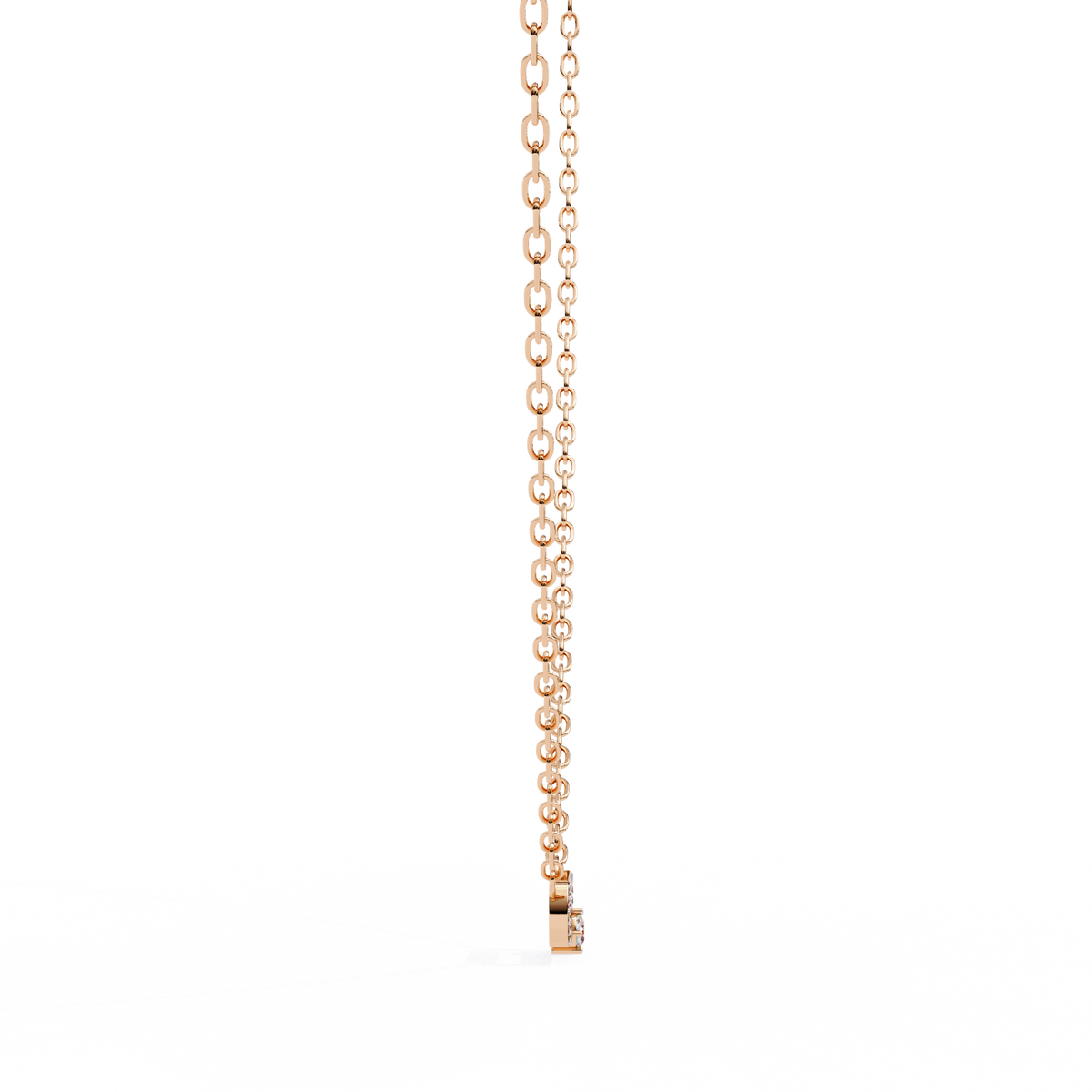 Natural Diamond Geometric Link Pendant