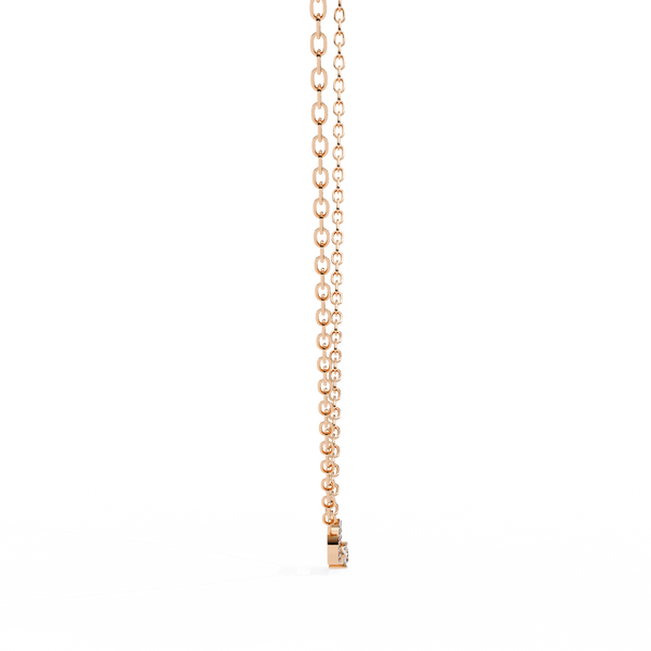 Natural Diamond Geometric Link Pendant