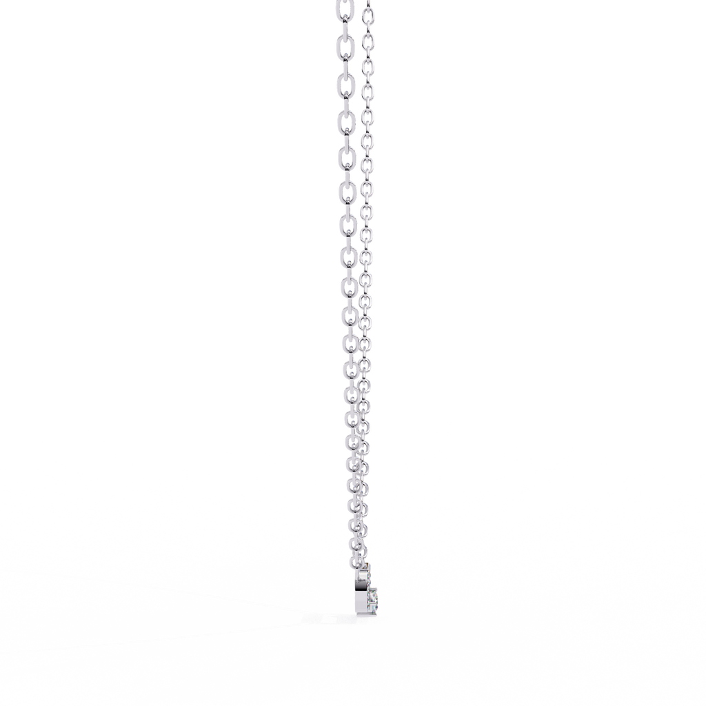 Natural Diamond Geometric Link Pendant