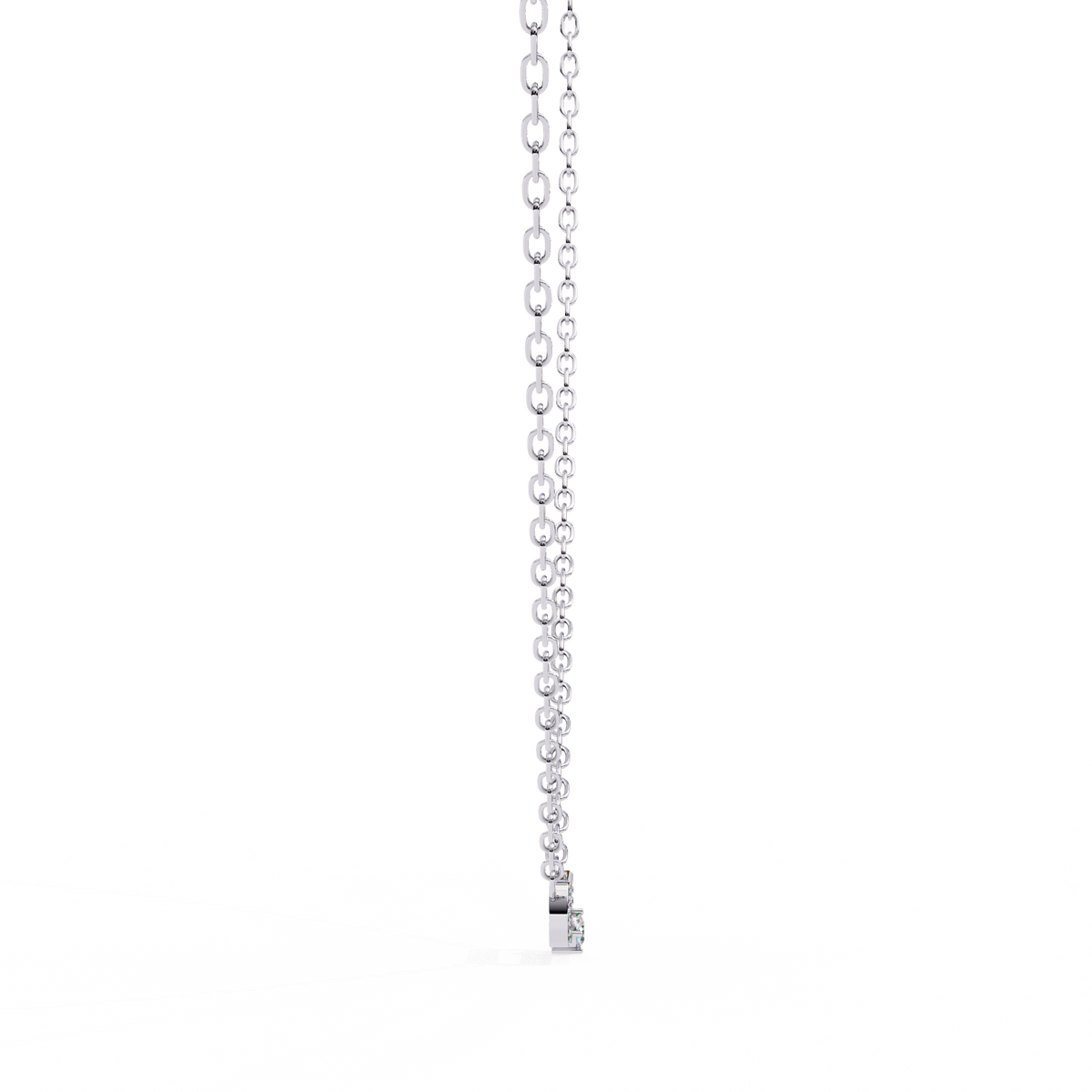 Natural Diamond Geometric Link Pendant