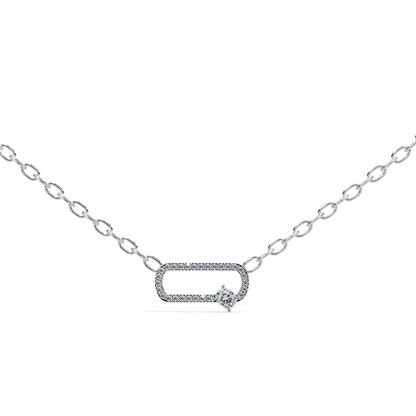 Natural Diamond Geometric Link Pendant