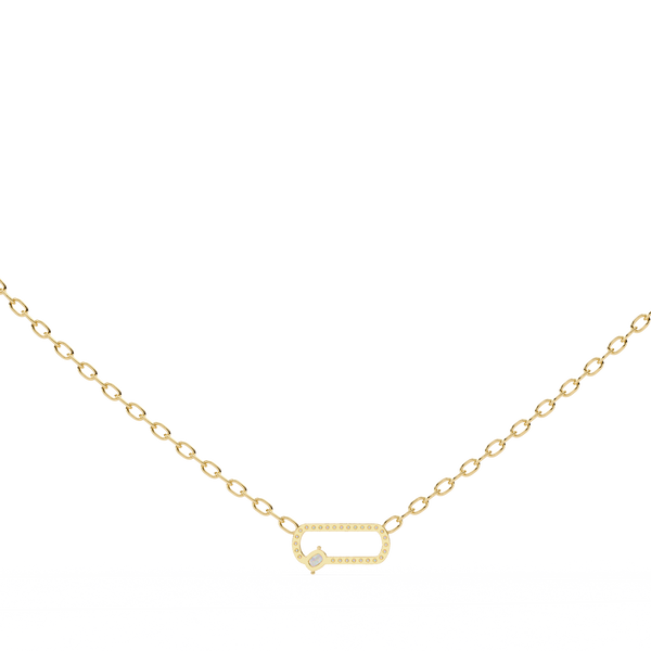Natural Diamond Geometric Link Pendant