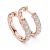 Gold Diamond Shared Prong Huggie Hoop Earrings