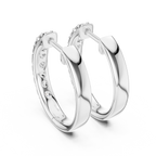 Gold Diamond Shared Prong Huggie Hoop Earrings