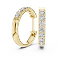 Gold Diamond Shared Prong Huggie Hoop Earrings