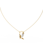 Leaf Bud Natural Diamond Pendant
