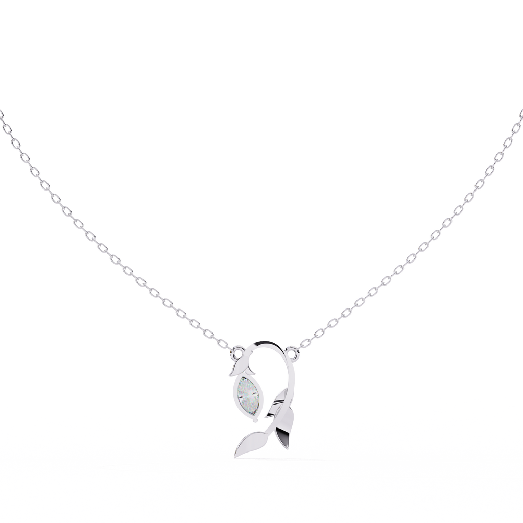 Leaf Bud Natural Diamond Pendant