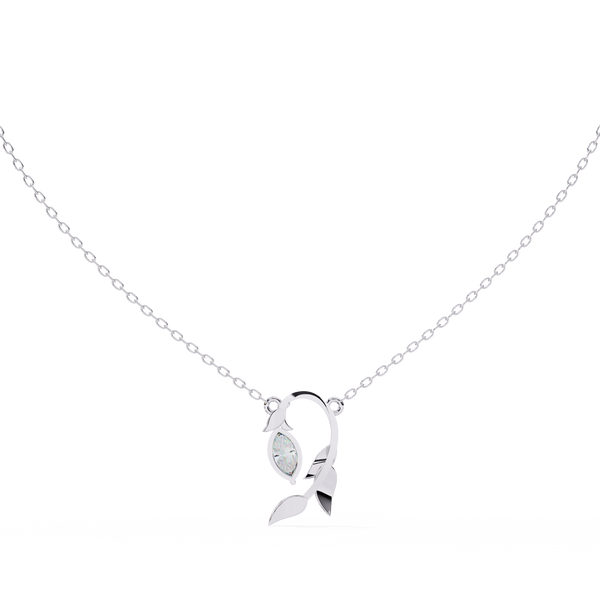 Leaf Bud Natural Diamond Pendant