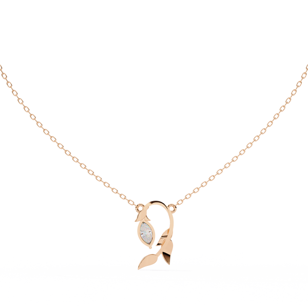 Leaf Bud Natural Diamond Pendant