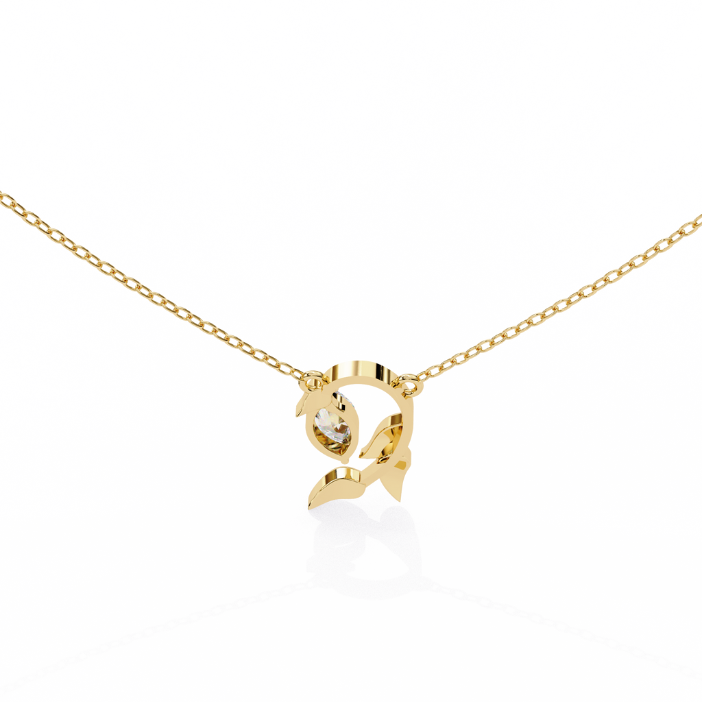 Leaf Bud Natural Diamond Pendant