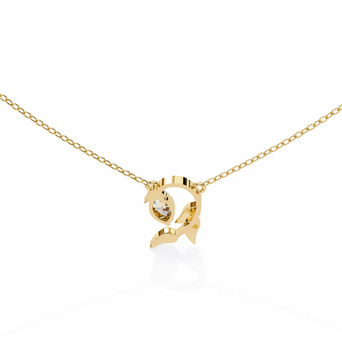 Leaf Bud Natural Diamond Pendant