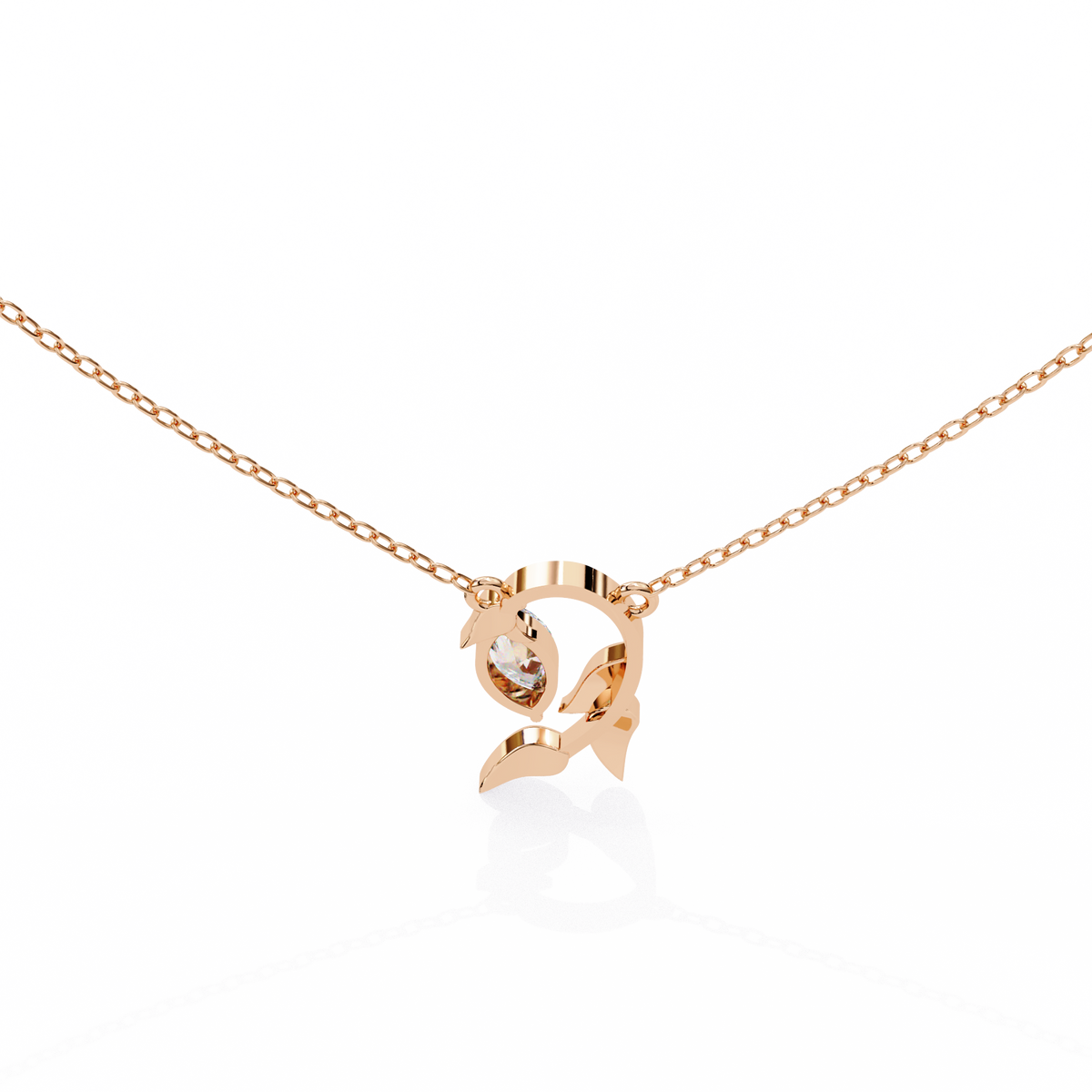 Leaf Bud Natural Diamond Pendant