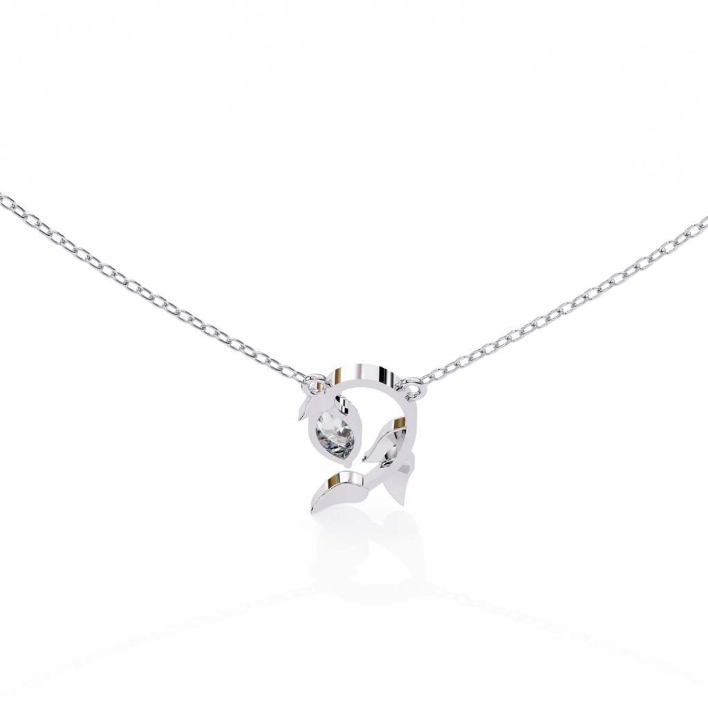 Leaf Bud Natural Diamond Pendant