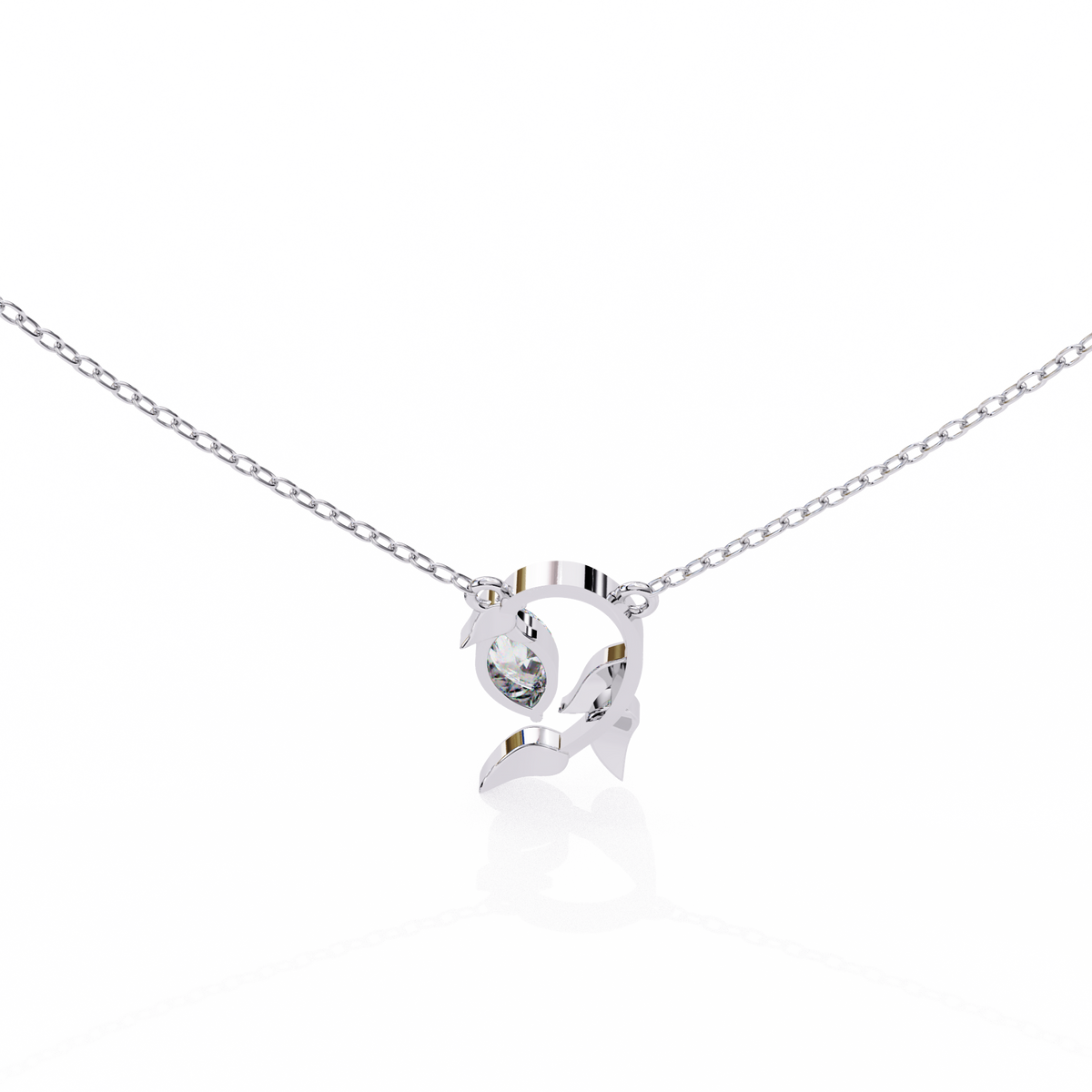 Leaf Bud Natural Diamond Pendant