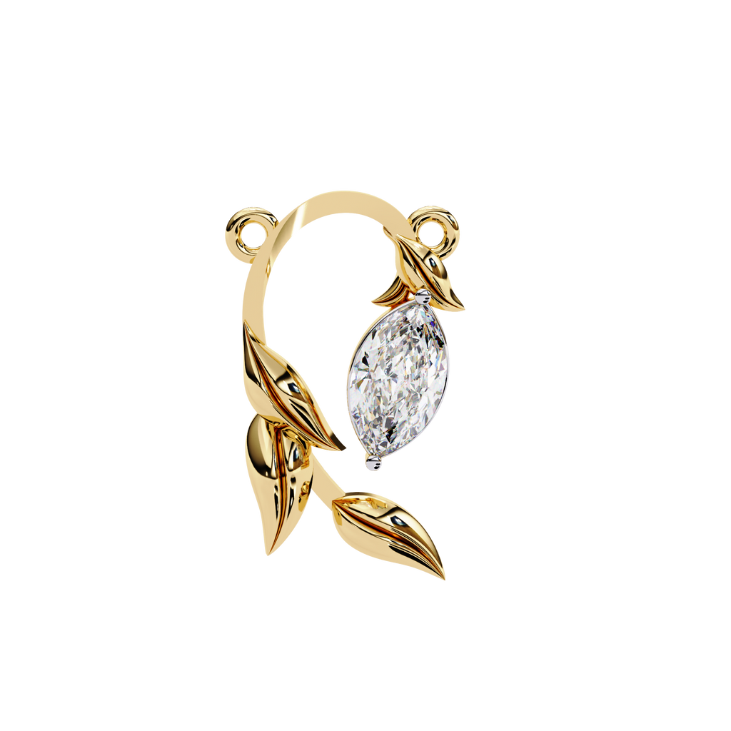 Leaf Bud Natural Diamond Pendant