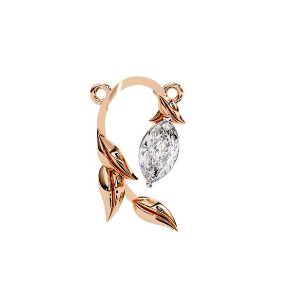 Leaf Bud Natural Diamond Pendant