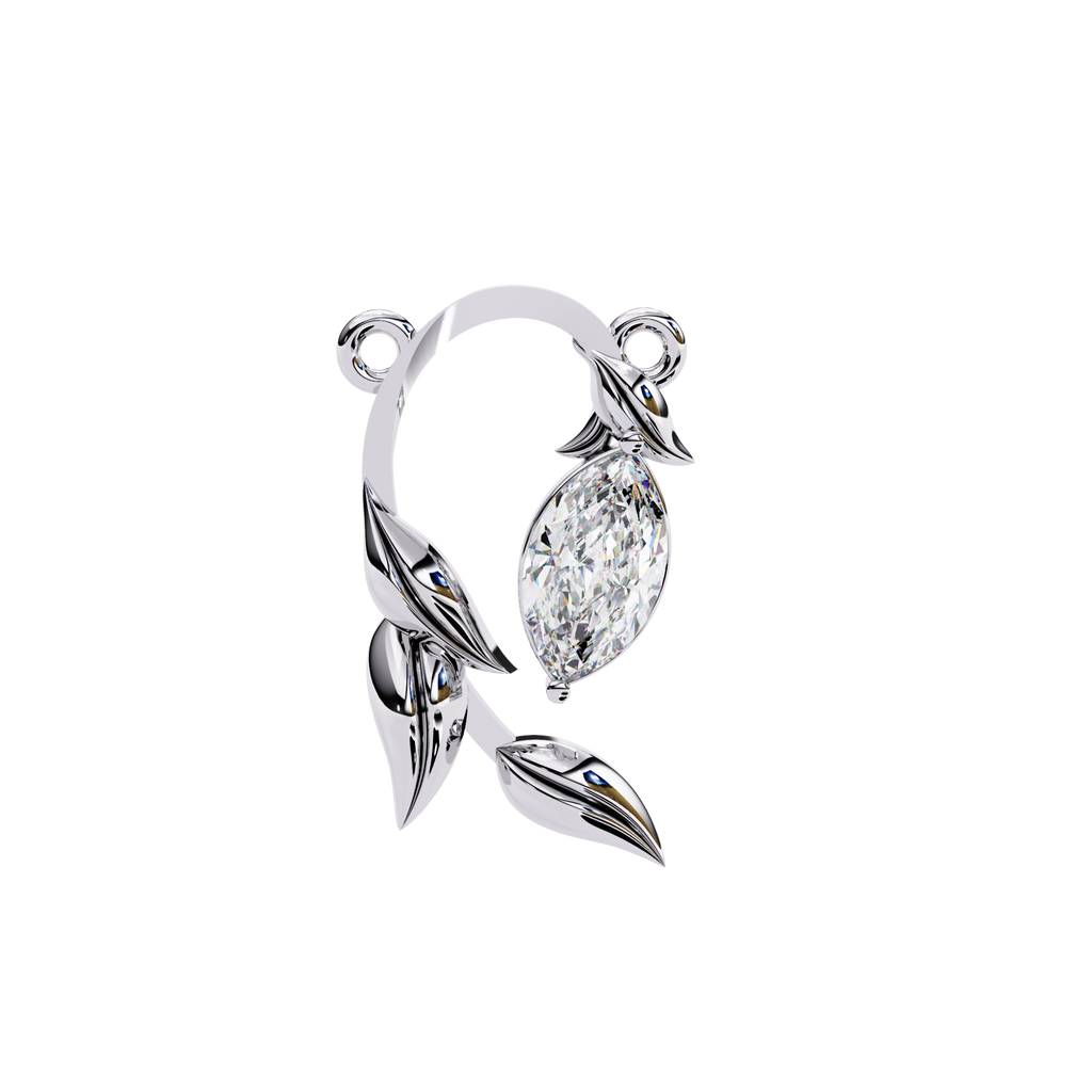 Leaf Bud Natural Diamond Pendant