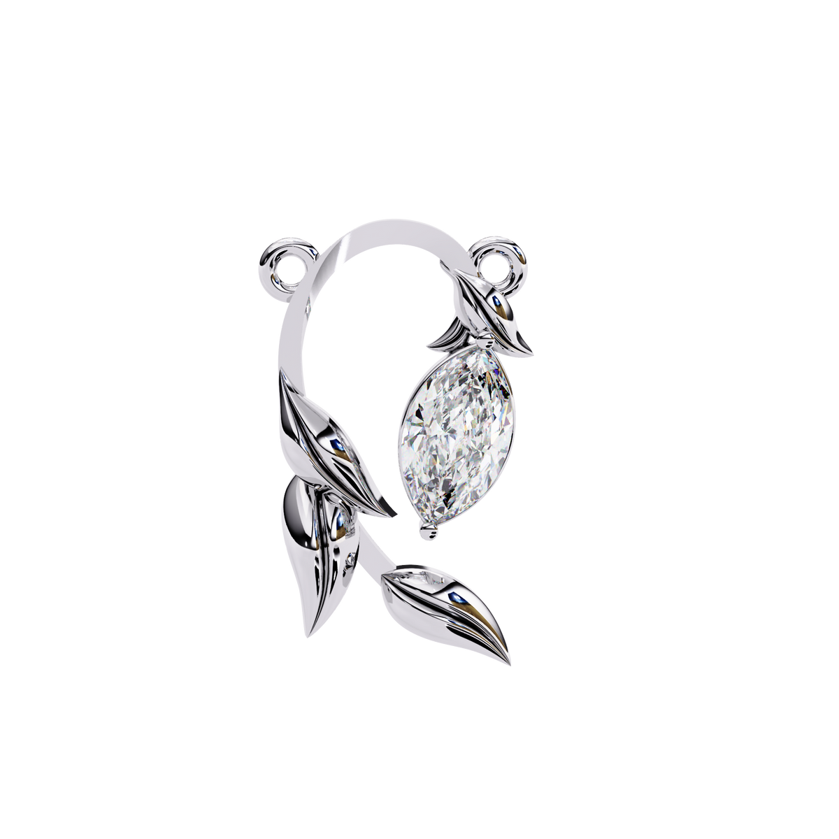 Leaf Bud Natural Diamond Pendant