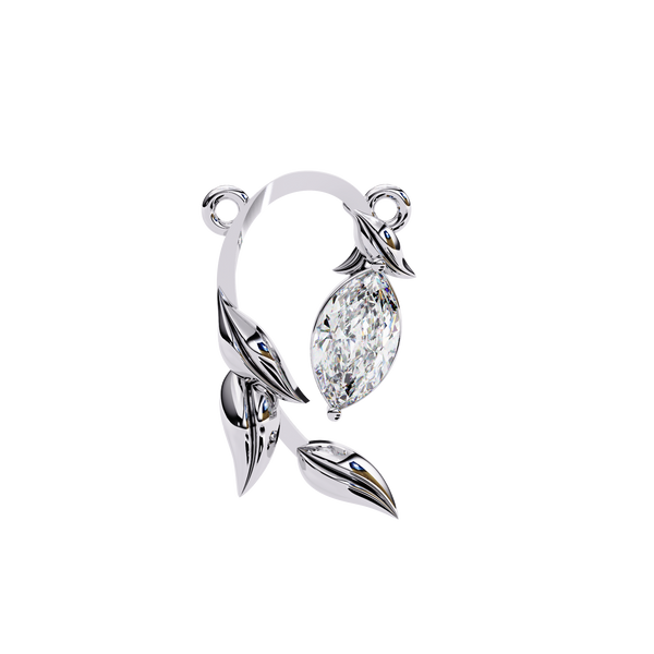 Leaf Bud Natural Diamond Pendant