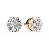 Gold Four-Prong Round Brilliant Solitaire Diamond Stud Earring