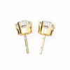 Gold Four-Prong Round Brilliant Solitaire Diamond Stud Earring