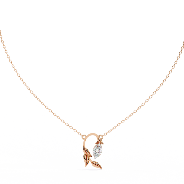Leaf Bud Natural Diamond Pendant