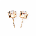 Rose Gold Four-Prong Solitaire Diamond Stud Earrings