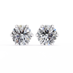 Rose Gold Four-Prong Solitaire Diamond Stud Earrings