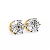 Gold Four-Prong Round Brilliant Solitaire Diamond Stud Earring