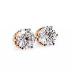 Rose Gold Four-Prong Solitaire Diamond Stud Earrings