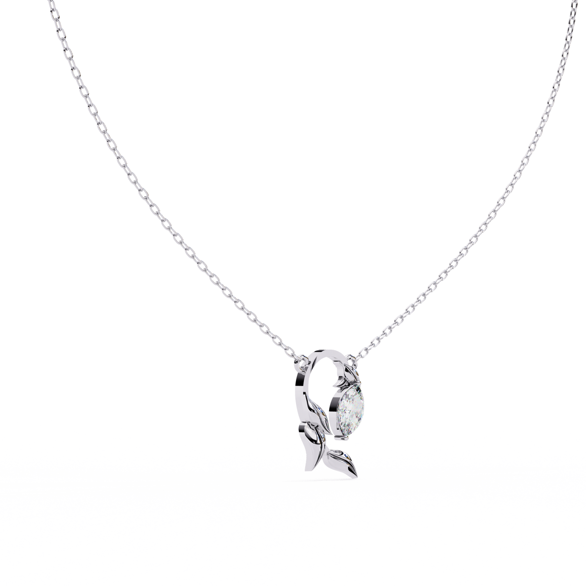 Leaf Bud Natural Diamond Pendant