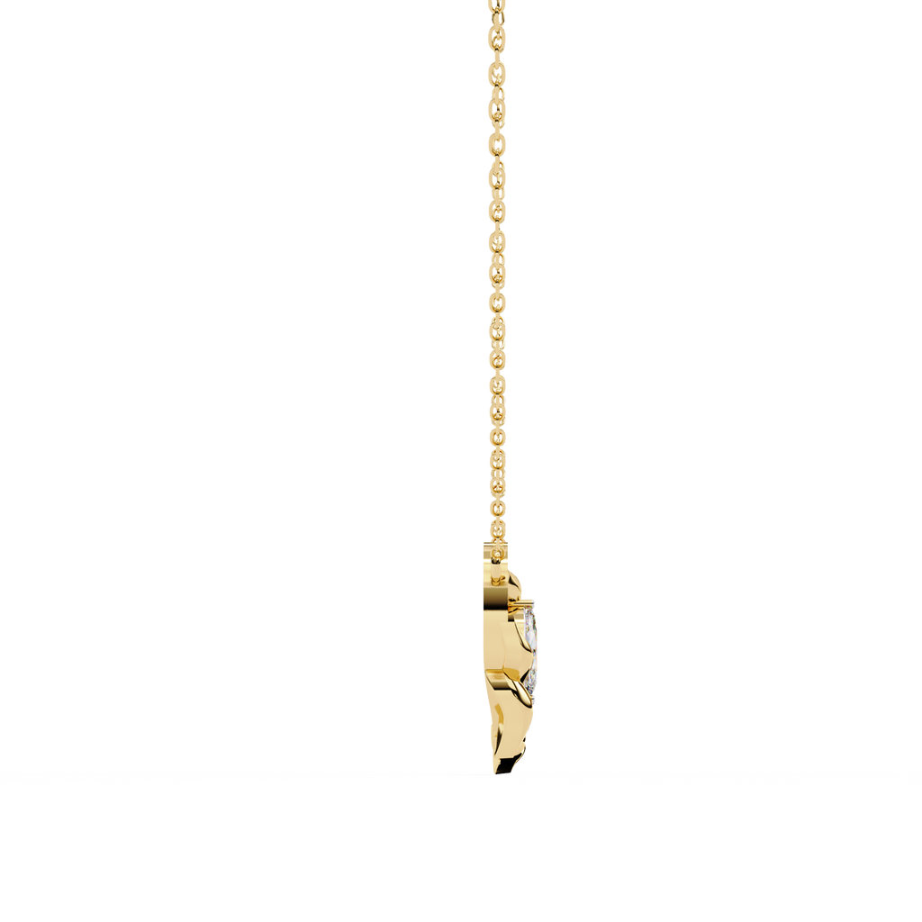 Leaf Bud Natural Diamond Pendant